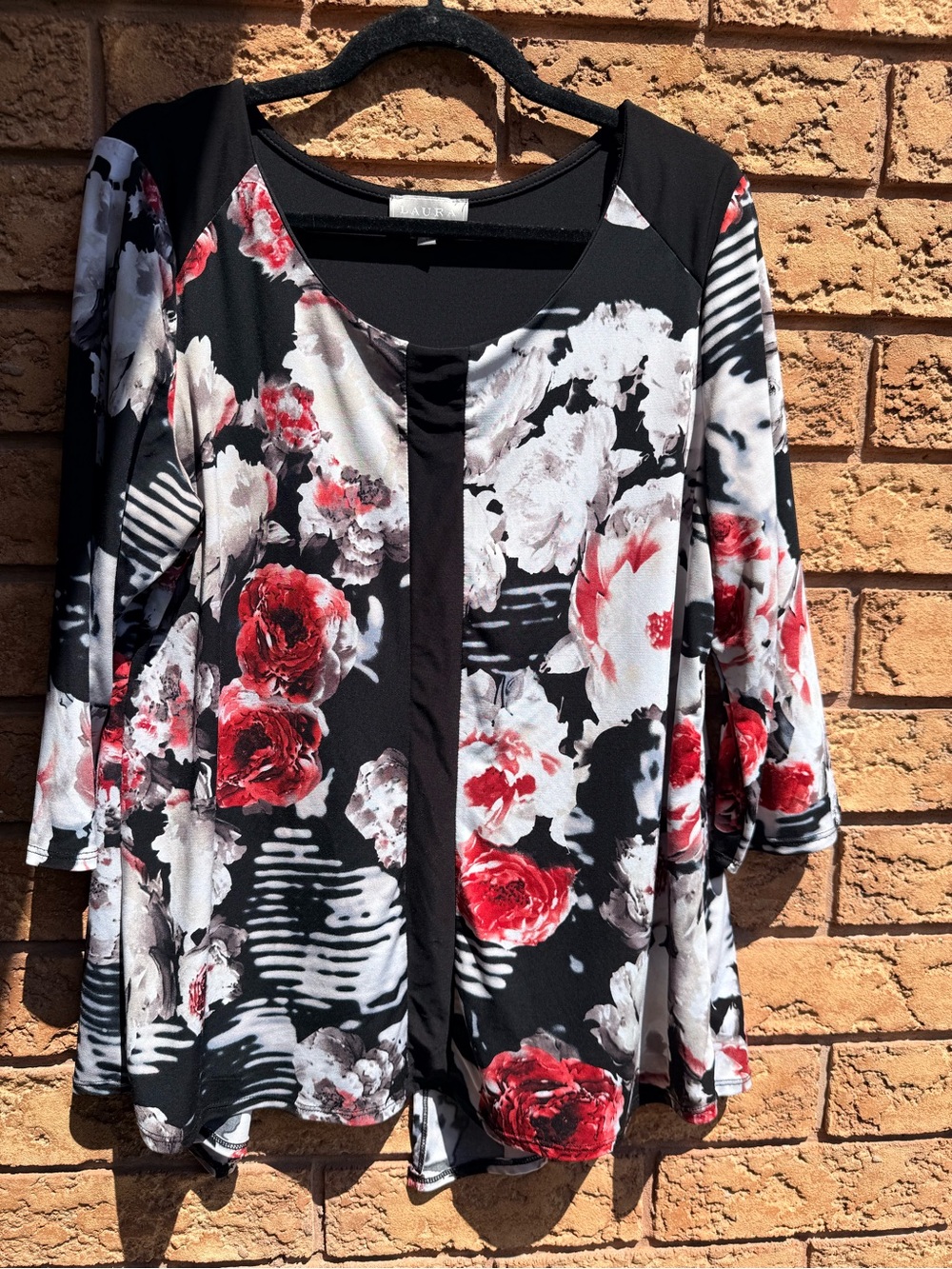 4/$25 • Laura Panelled Floral Print 3/4 Sleeve Blouse